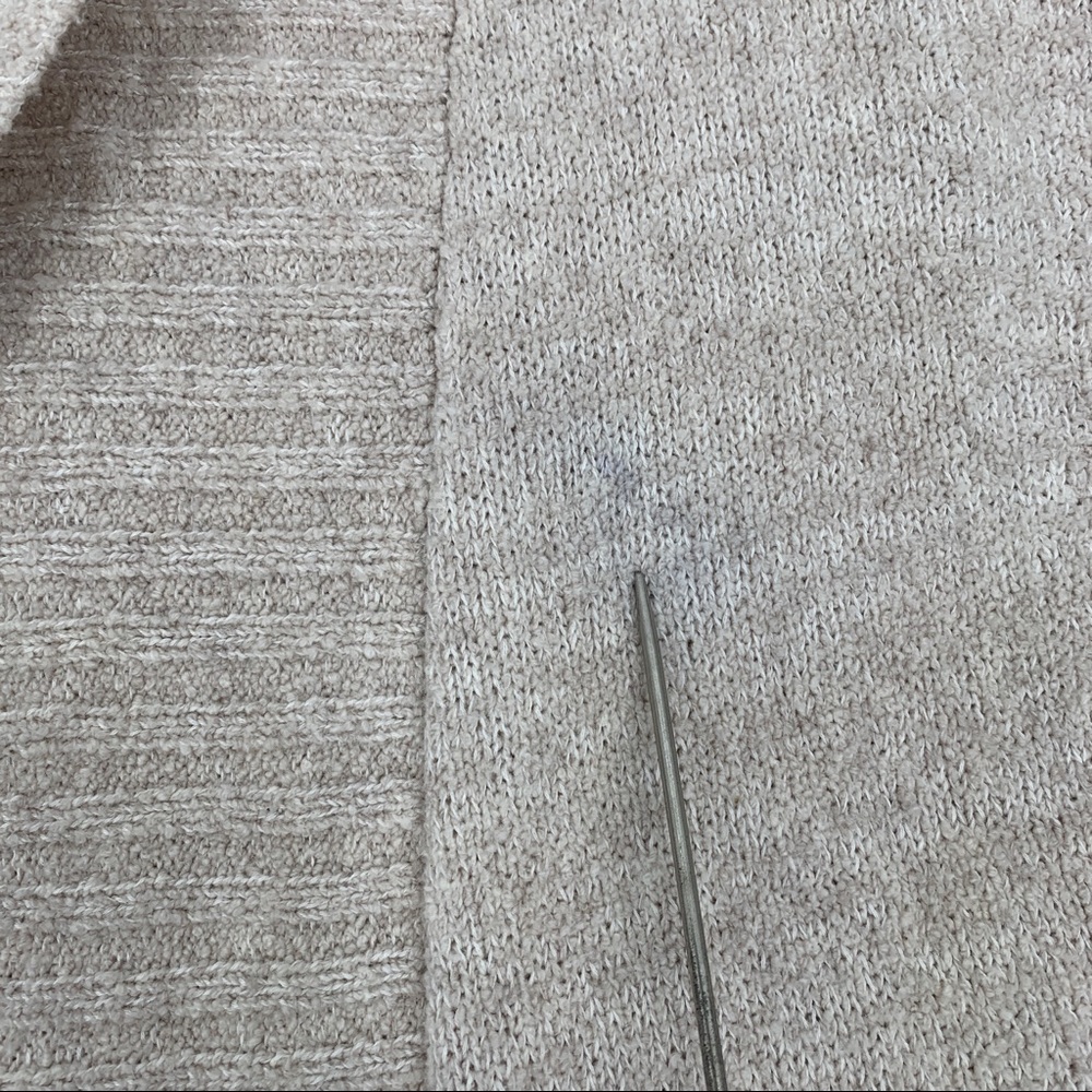 Skin Beige Oatmeal Cream Knee Length Open Cardigan Lounge Sweater Size Small - Picture 7 of 11